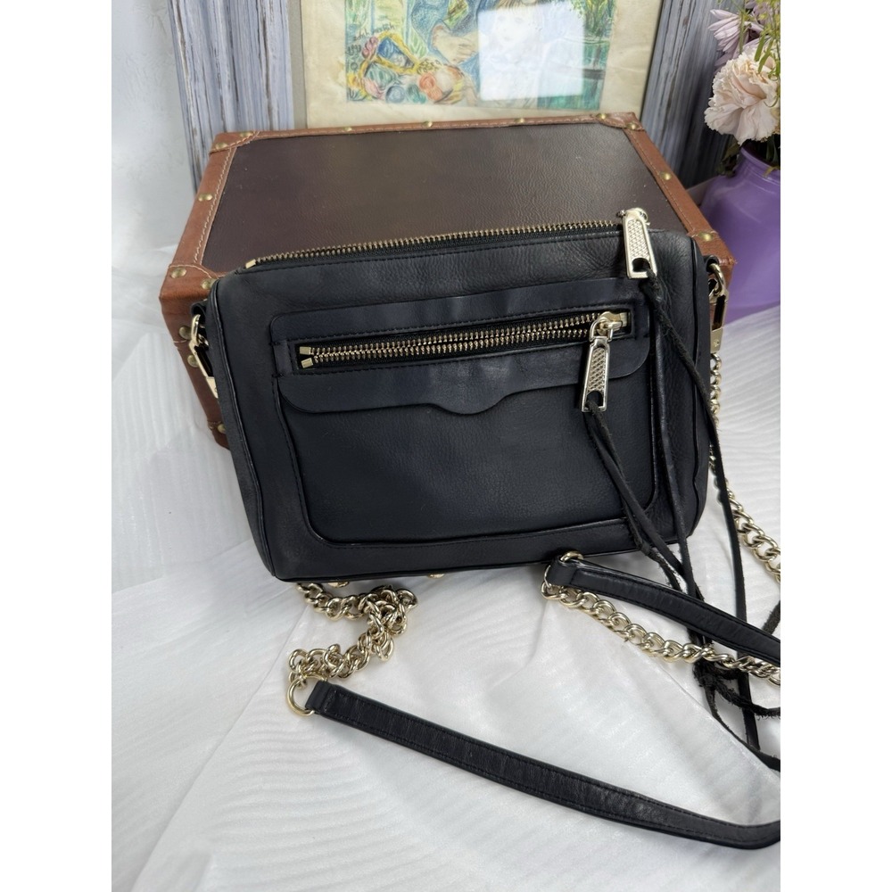 Rebecca Minkoff Avery Women's Black Leather Crossbody Bag - Picture 2 of 8
